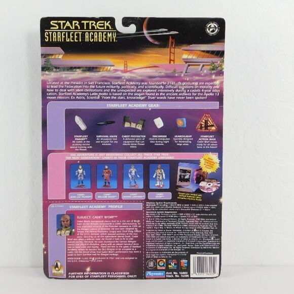 Playmates 1996 Star Trek Starfleet Academy Cadet Worf Action Figure - Picture 2 of 6